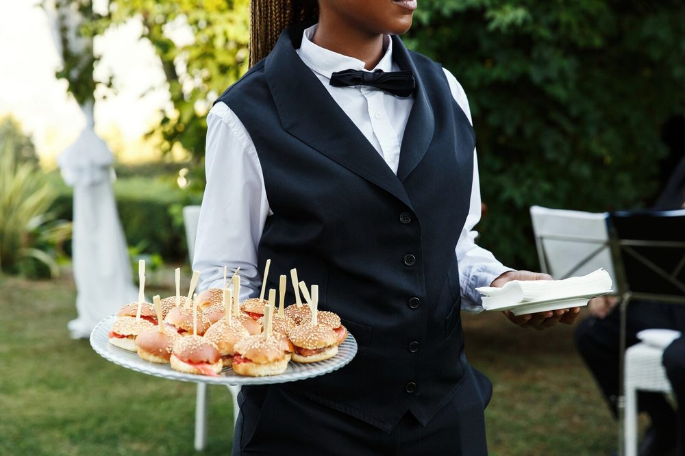 Catering staff working at an event