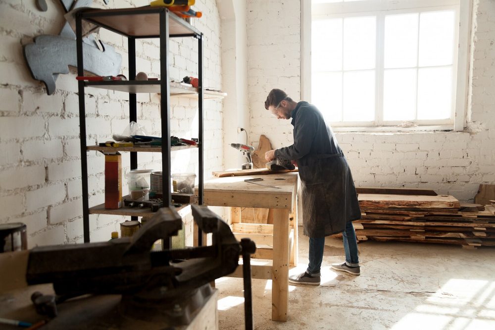 Professional working with their tools