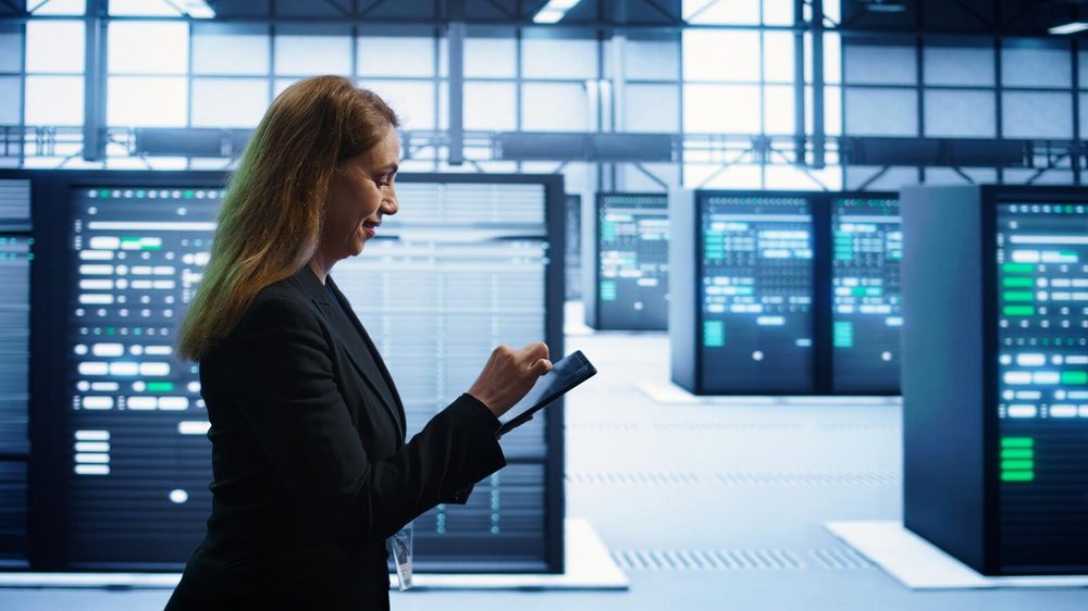 Server room with data racks
