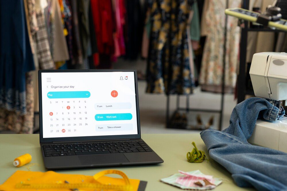 Laptop showing an online store website with a sale in progress